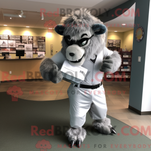 Silver Bison mascot costume...