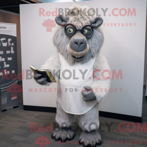 Silver Bison mascot costume...