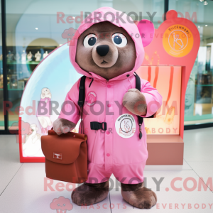 Pink Seal maskotdraktfigur...