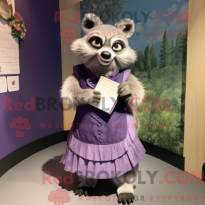 Lavender vaskebjørn maskot...