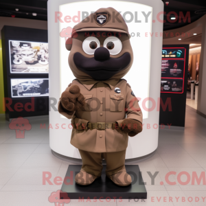 Brun Soldier maskot kostume...