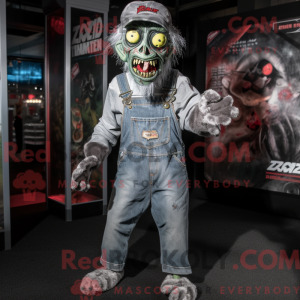 Gray Zombie mascot costume...