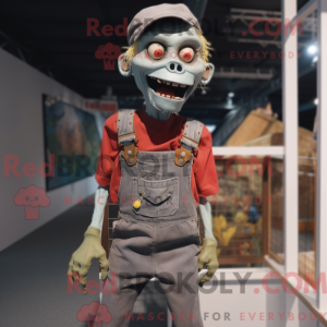 Gray Zombie mascot costume...