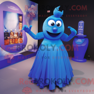 Blue Grenade mascot costume...