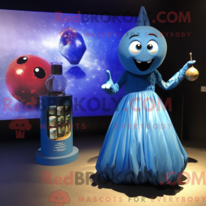 Uma figura azul de máscara...