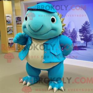 Cyan Glyptodon Maskottchen...