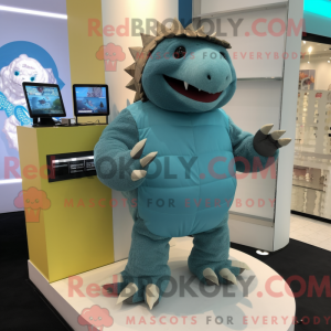 Cyan Glyptodon mascot...