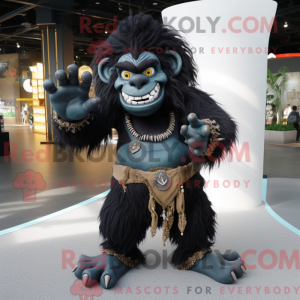 Black Ogre mascot costume...