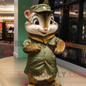 Olive Chipmunk Maskottchen...