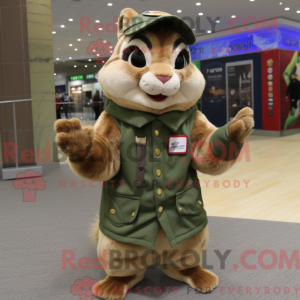 Oliven Chipmunk maskot...