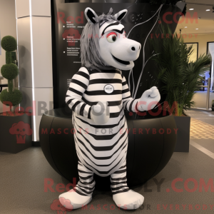 Sølv Zebra maskot kostume...