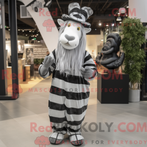 Sølv Zebra maskot kostume...