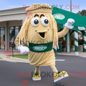 Tan Pesto Pasta mascot...