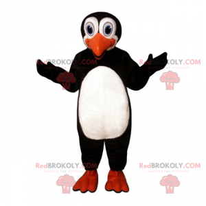 Mascotte de pingouin avec des grands yeux - Redbrokoly.com