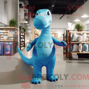 Blå Diplodocus maskot...