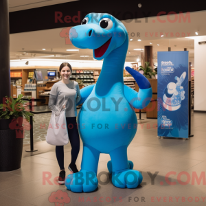 Blå Diplodocus maskot...