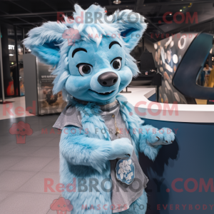 Sky Blue Hyena mascot...