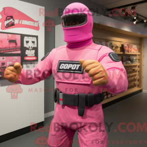 Pink Gi Joe maskot kostume...