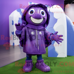 Purple Soccer Ball mascot...