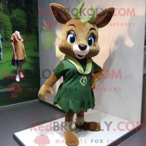 Olive Deer mascot costume...