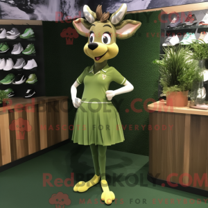 Olive Deer-mascottekostuum...