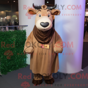 Brown Jersey Cow mascot...