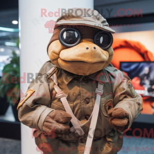 Brun havskildpadde maskot...