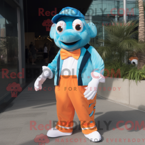 Cyan Clown Fish mascot...