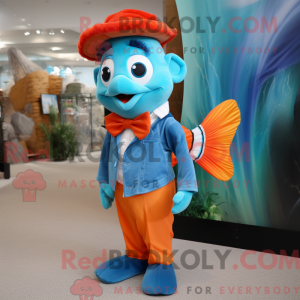 Cyan Clown Fish maskot...