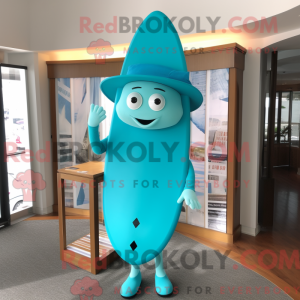 Cyan Surfboard Maskottchen...