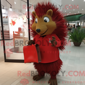 Rød Porcupine maskot...
