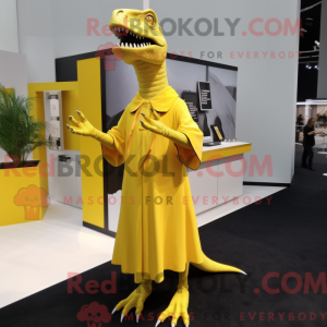 Gul Allosaurus maskot...
