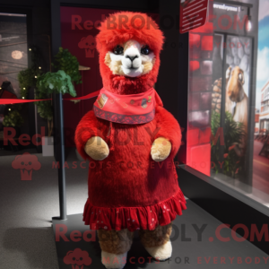 Red Alpaca mascot costume...