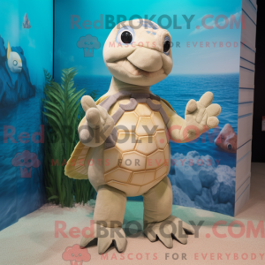 Beige Sea Turtle mascot...