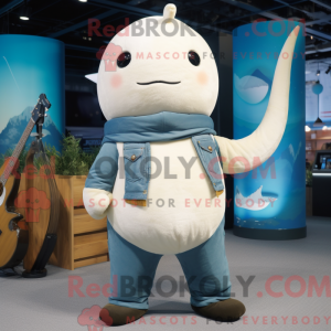 Cream Narwhal mascot...
