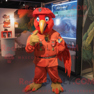 Red Macaw mascot costume...