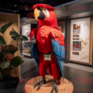 Red Macaw mascot costume...