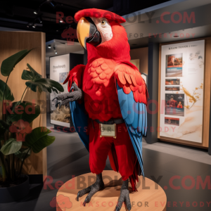 Röd Macaw-maskotdraktfigur...