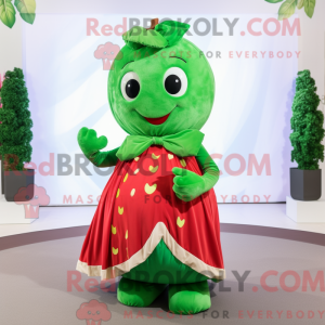 Grøn jordbær maskot kostume...