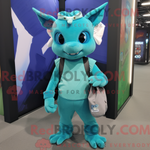 Cyan Chupacabra mascot...