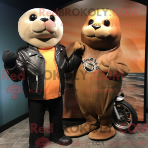 Peach Sea Lion mascot...