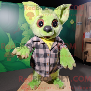 Lime Green Fruit Bat mascot...