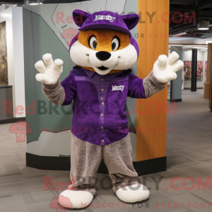Purple Bobcat mascot...