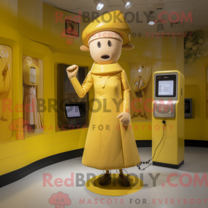 Gold Phone maskot kostume...