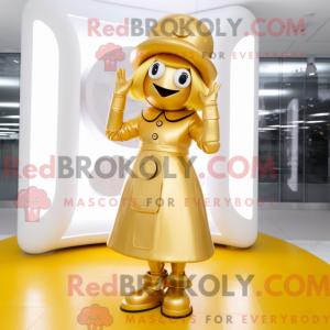 Gold Phone maskot kostume...