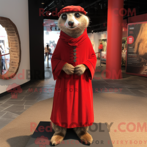 Red Meerkat mascot costume...