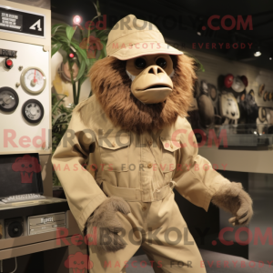 Tan Gorilla mascottekostuum...