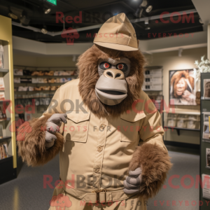 Tan Gorilla mascot costume...