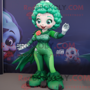 Forest Green Mermaid mascot...