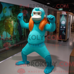 Turkis orangutang maskot...